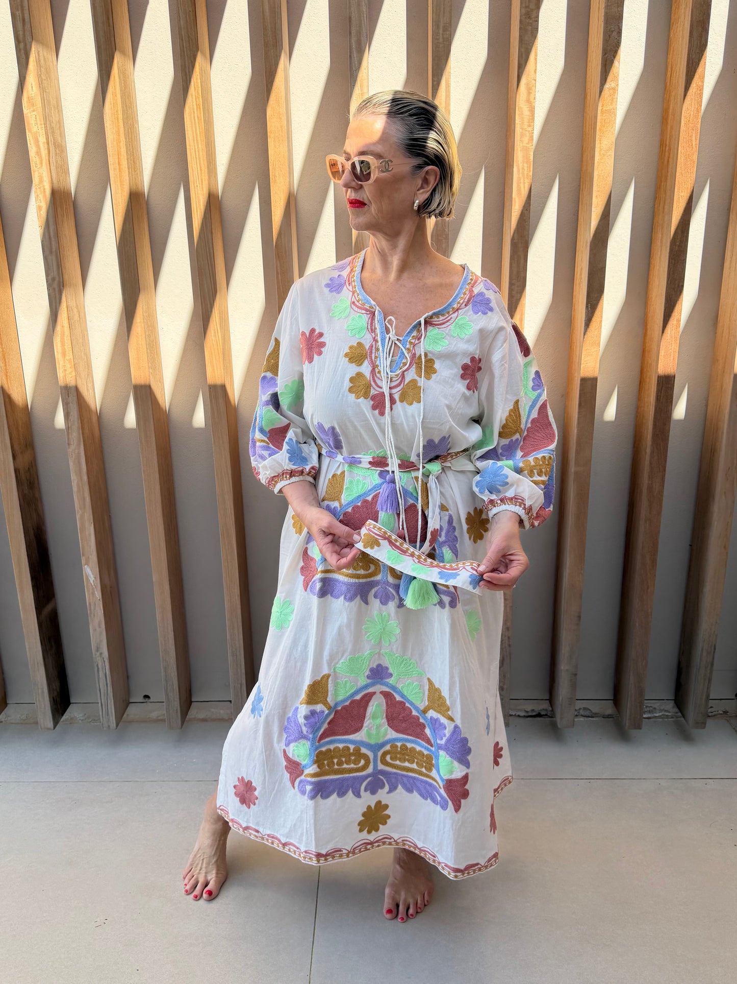 White embroidered dress