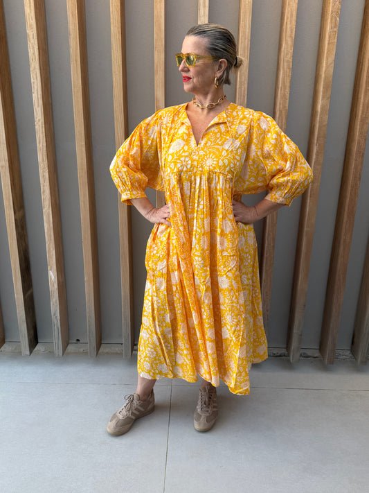 Yellow floral dress