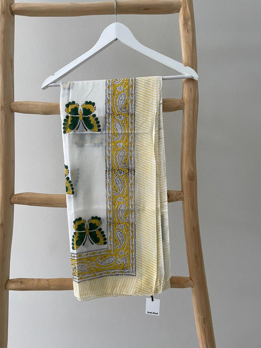 Yellow & white butterfly Sarong
