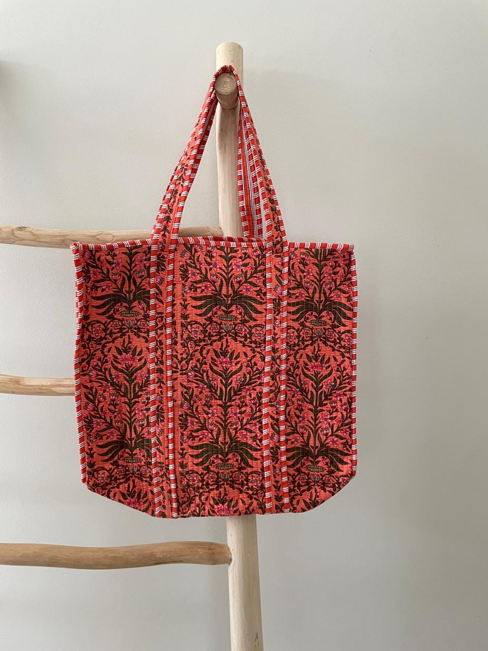 Tote bag: orange & bronze