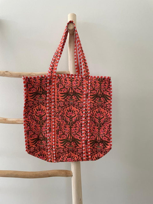 Tote bag: orange & bronze